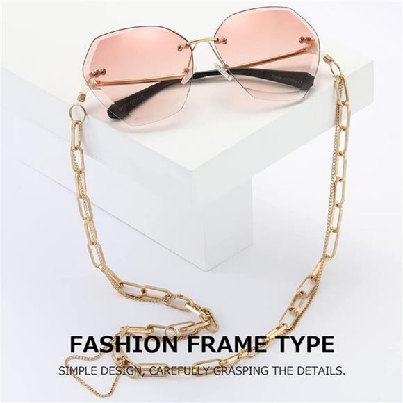AEVOGUE Sunglasses For Women Oversized Rimless main image 5